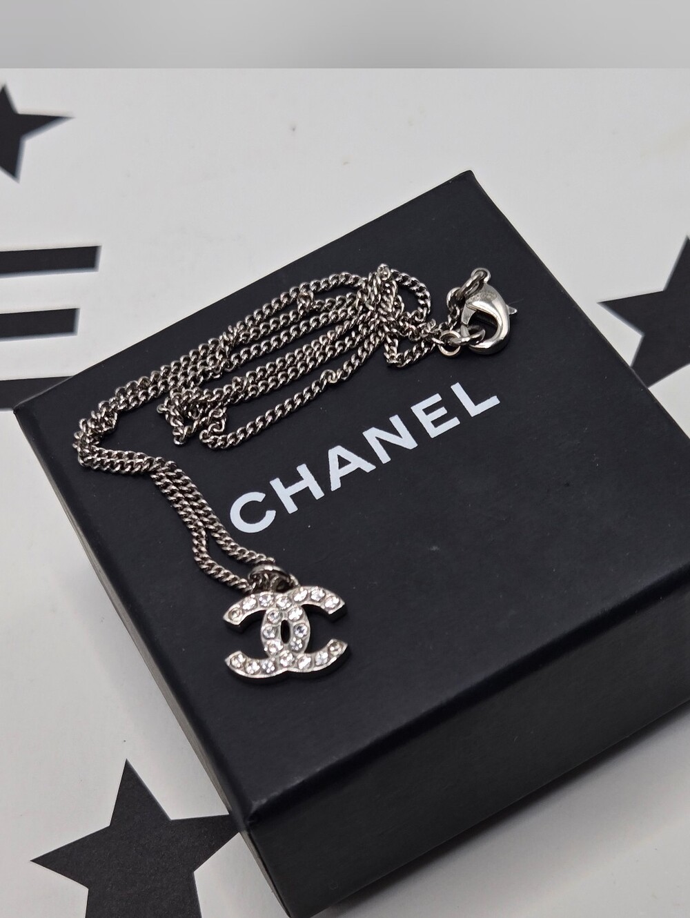 #1109 - Chanel Coco Mark F2012W Necklace with GP*Rhinestons Color: Silver